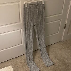 Free people Gray Ribbed stretchy Knit sweater Pants